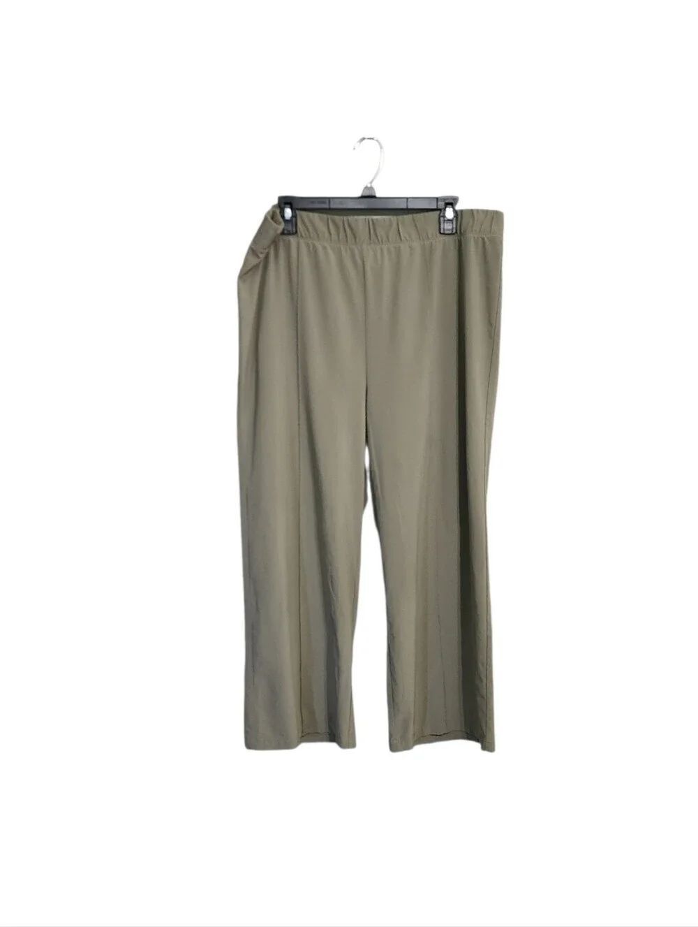 Chicos Weekends Sage Green Pull On Performance Wide Leg Crop Pants Sz 16